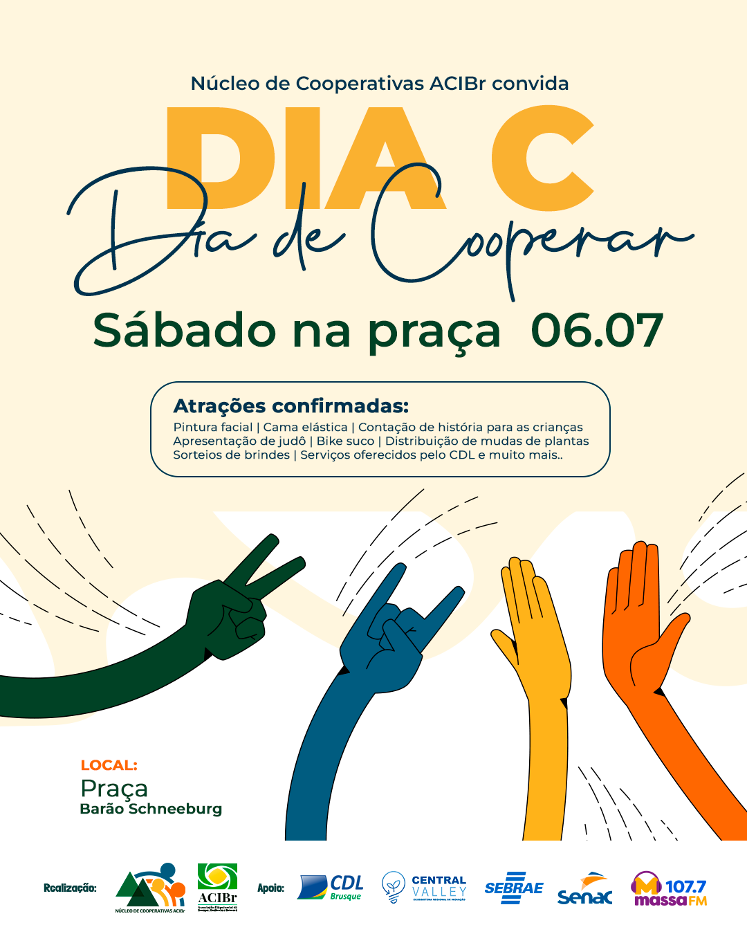 Núcleo de Cooperativas da ACIBr promove Dia C neste sábado